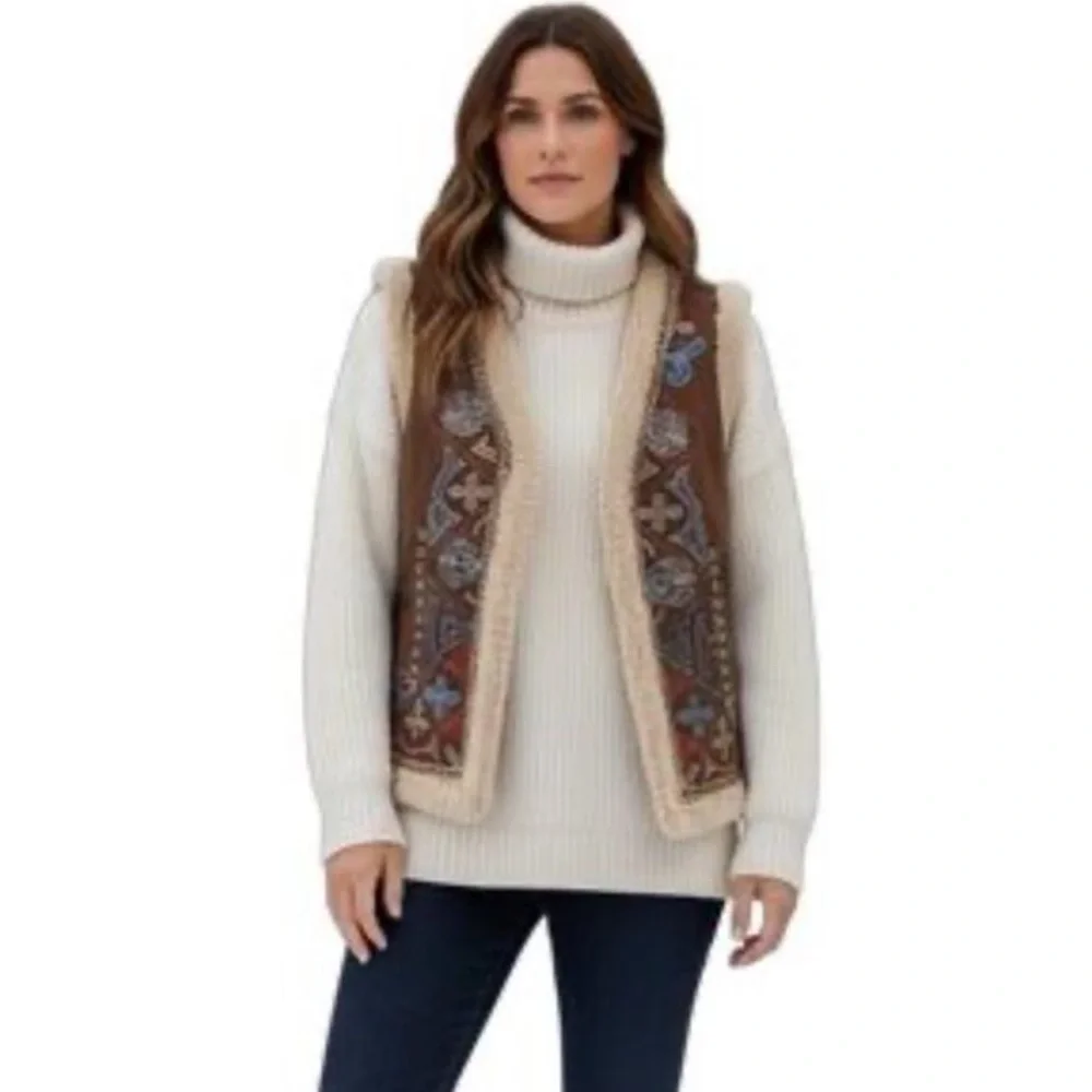 House Of Harlow 1960 Floral Embroidered Vest - Picture 2 of 2